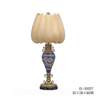 高档茱莉安法式复客厅陶装饰台奢灯古华重工手绘瓷铜卧室床头灯