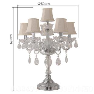 高档欧式卧客厅台灯灯室水晶暖床头现代简时约美式尚书房婚礼台灯