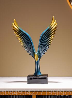 高档展大鸿翅摆件轻奢意客厅卧酒室办公室房间桌面电视柜家创居装