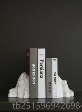 高档中式客书厅创假山办公室桌面立架书夹工书挡艺品家居装饰意品