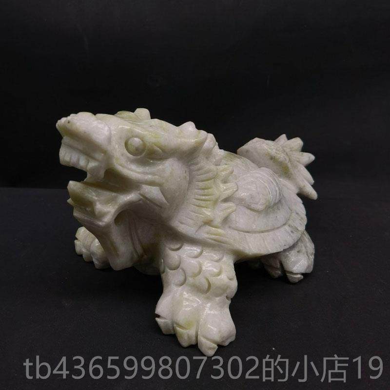 高档瑞庆祥岫玉龙摆件长饰寿龙头龟客龟厅办公品室桌面平安祝福装