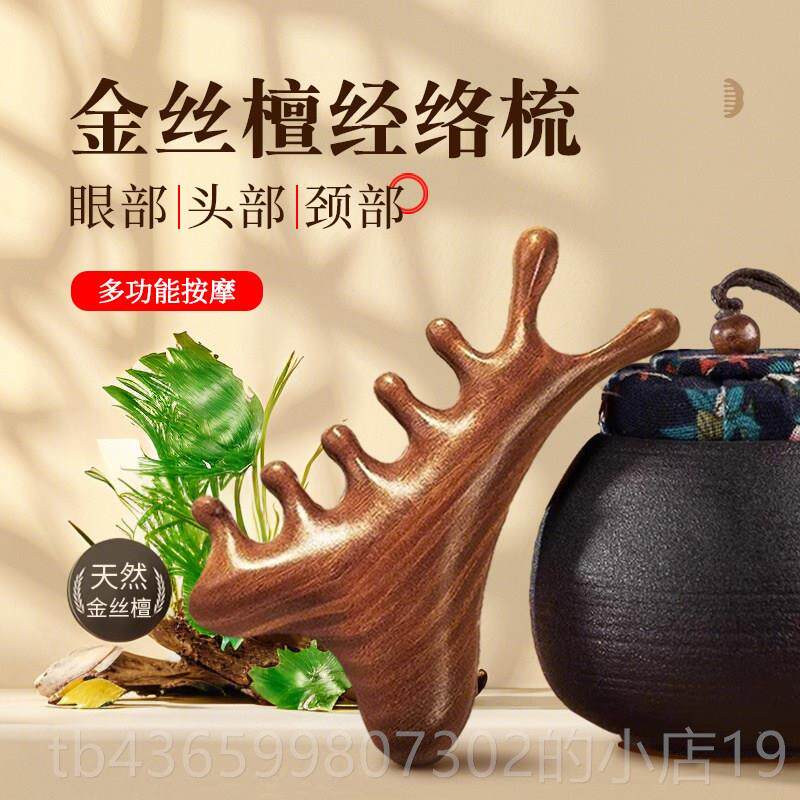 正品多功能四合经一木梳头部疗刮痧疏通神络器头部按摩梳子按摩檀