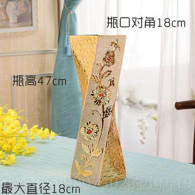 正品金色陶瓷竹花瓶大号落地银插柳富贵干花花鲜花水养摆玄关客厅