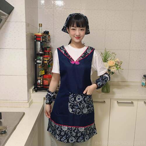正品中风农家乐围裙民族风采茶务员工国作服表演服定装制印字服LO