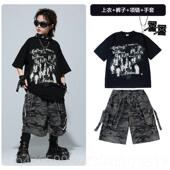 街舞儿童 Hop鼓组演服装 时尚 儿童和 正品 Ho舞p表蹈Hip 服装 Hip