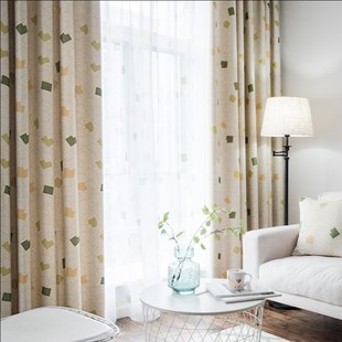 新款成品遮光印花布料田园儿童卧室遮阳隔热防晒定制短挂钩窗帘布