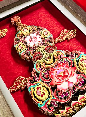 葫芦摆件非遗剪纸文创招财工艺品送老外装饰礼品乔迁新家开业礼物