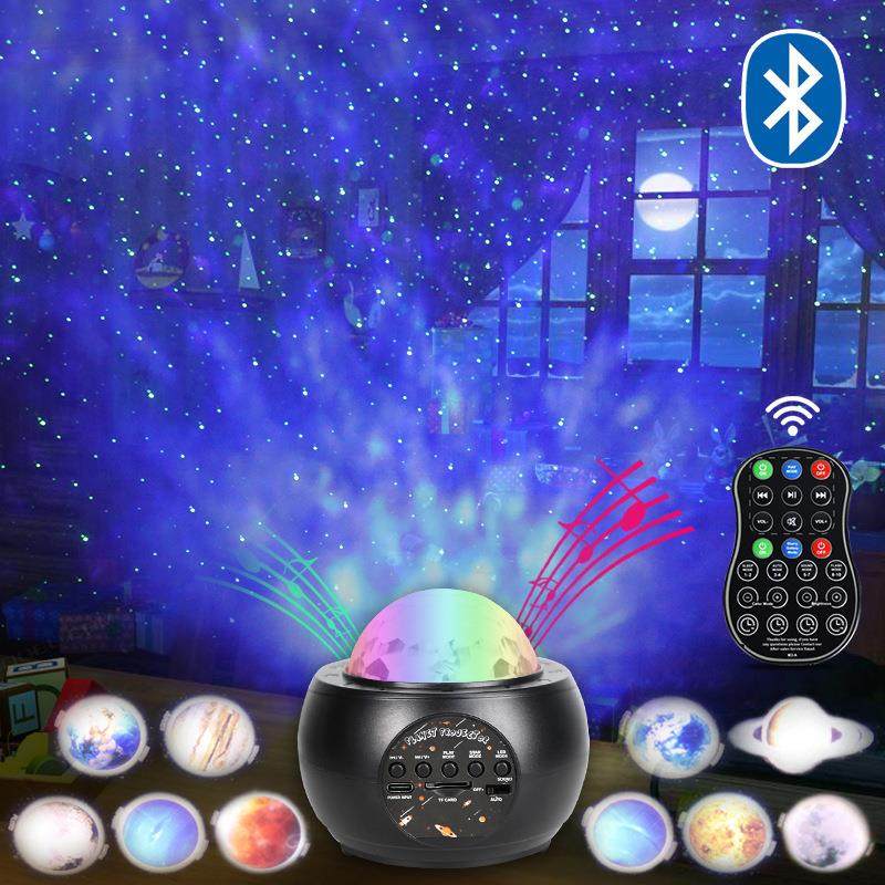 户外迷你水纹星空投影灯七彩感应投影仪北极光氛围灯小夜灯星空顶
