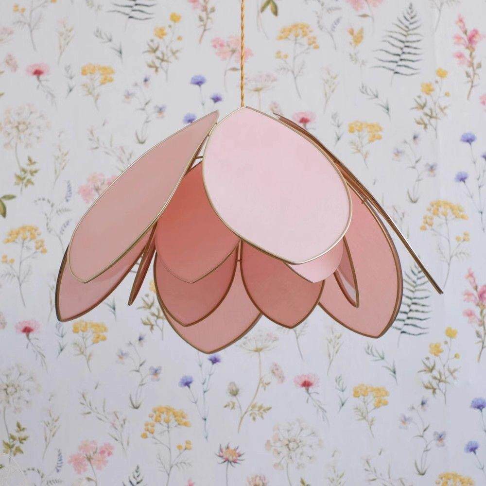 法式中古风温馨浪漫房间装饰灯设计师创意艺术卧室灯粉色花朵吊灯