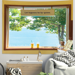 墙上装饰背景布挂毯挂布定制