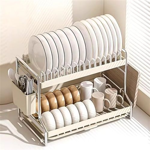 厨房超小三层碗架碟架沥水架台面家用多功能收纳免打孔置物架