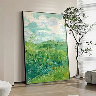 手绘油画梵高丰收名画玄关装饰画现代简约高级感客厅背景墙挂画