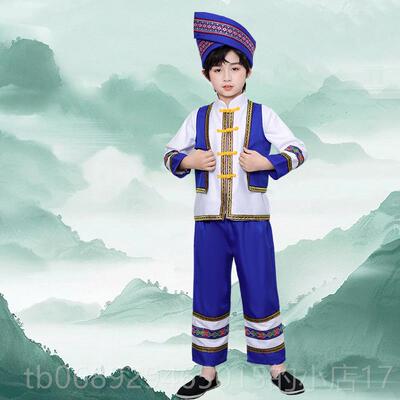 正品广西三月三民族服装儿童苗壮饰族舞哈蹈演出服族女尼幼儿园表