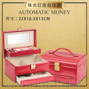 正品首饰盒欧洲木儿制公主可锁的韩国覆古手宝收纳盒化妆首饰盒童