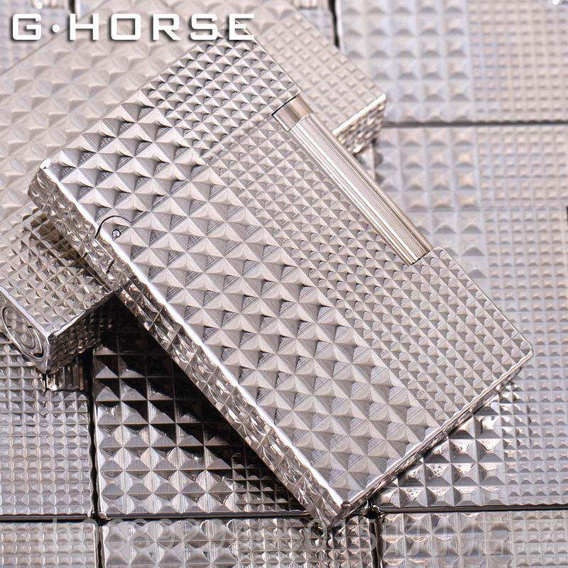 正品复古r朗声打火机法国ghos风e正版男充气防脆清砂轮纯黄铜创意