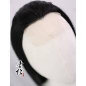 正品 古装 男出s士假套手钩美人尖古发风汉服co演写真整顶假发长披