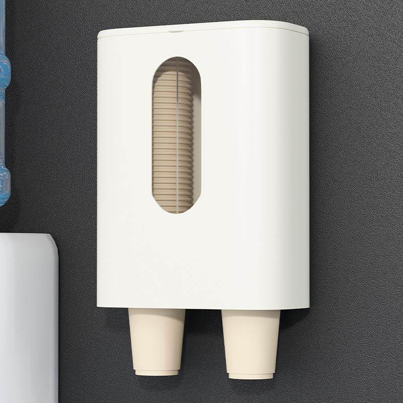 一次性杯子挂架自动取杯器纸杯架家用挂壁式创意水杯置物收纳架子