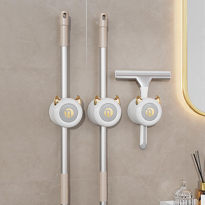 卫生间浴室用拖把夹免打孔无痕无粘胶拖把挂钩强力承重多功能挂架