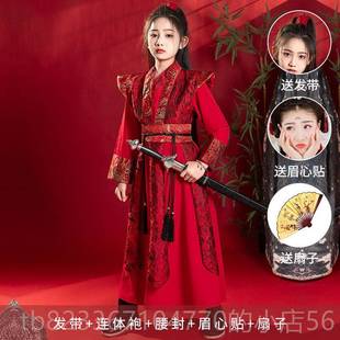 高档六一儿话童花兰服装 国风汉服童演书中木 将军女童舞蹈出服古装