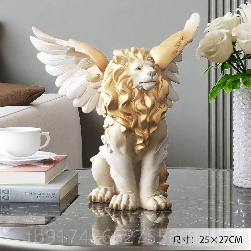 新款装北欧狮子艺品摆工件轻奢玄关客厅电视柜酒柜样板房设摆桌面
