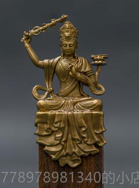 高档修简坐行文菩萨五台山供奉摆件佛像像黄铜像本命佛雕像家居装