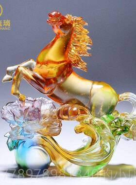 高档琉柜马工艺品办公室客厅酒装饰摆件送领导生礼物男士实用高日