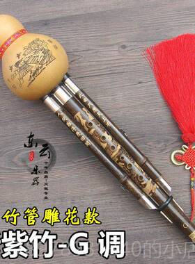 高档东云葫芦丝乐演奏型天然葫芦老竹F调/G葫芦器丝紫（TZ-8调0）
