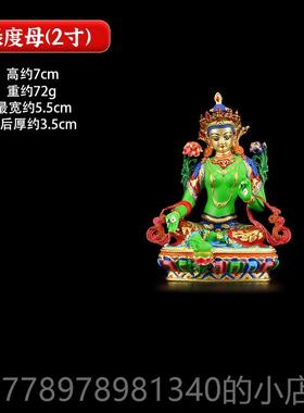 高档铜彩绘度母像藏传神像 厅家用铜绿像坐像 禅客意复古供佛奉摆