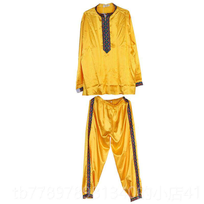 高档新疆民族服饰演出春服男士舞蹈秋四件套装马甲外套腰带维款族