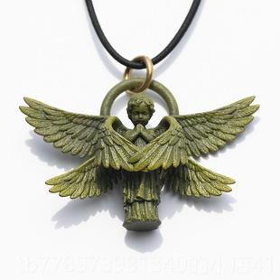 高档原创设六翼守护天使汽后照车内饰创意个计性车载镜挂件吊坠男