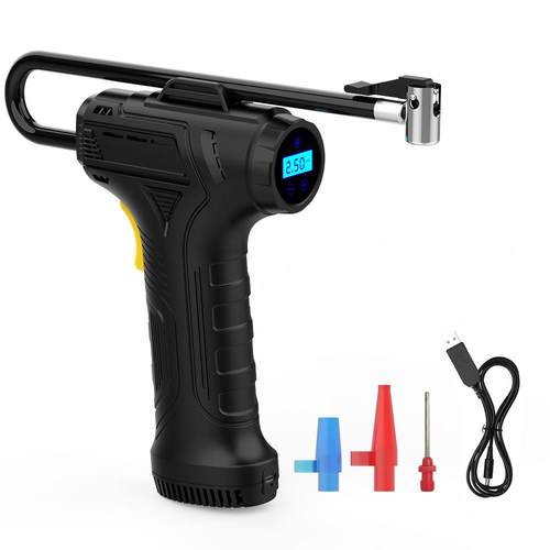 车载充气泵便携式迷你自行电动轮胎打气筒气泵手持无线充电数显