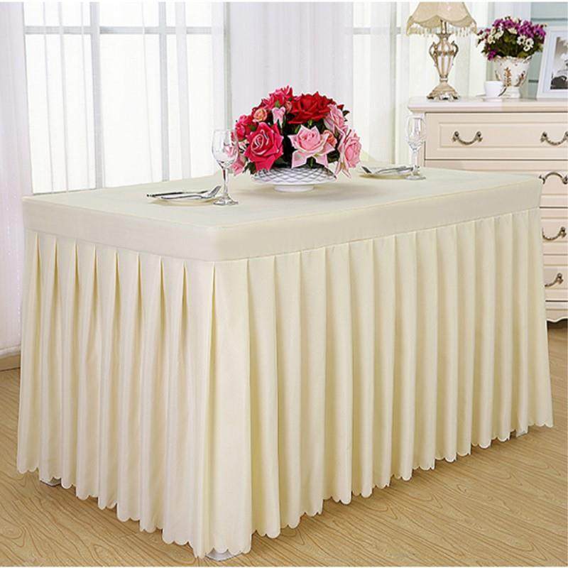 酒店会议桌布冷餐饮桌裙签到台裙展会活动办公桌罩红色长方形桌套