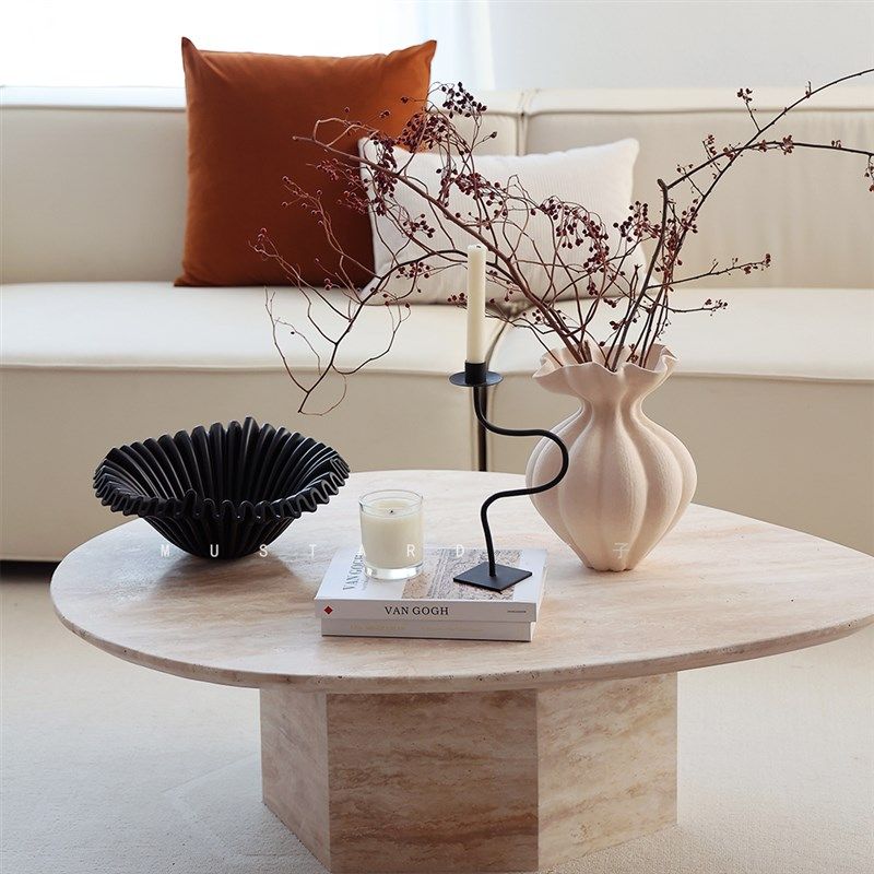 芥子法式大陶瓷花瓶高级感摆件餐桌客厅中古风复古艺术花器不规则,家居饰品,花瓶,淘宝优惠券,粉丝福利购,淘宝优惠卷