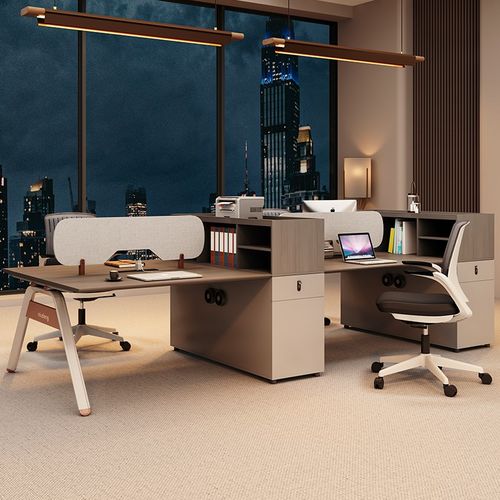 卡座办公桌员工位简约现代办公桌椅组合四人职员办公桌财务电脑桌