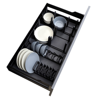 格麦碗碟收纳架厨房抽屉式分隔橱柜内置碗架盘子碗盘柜内餐具置物