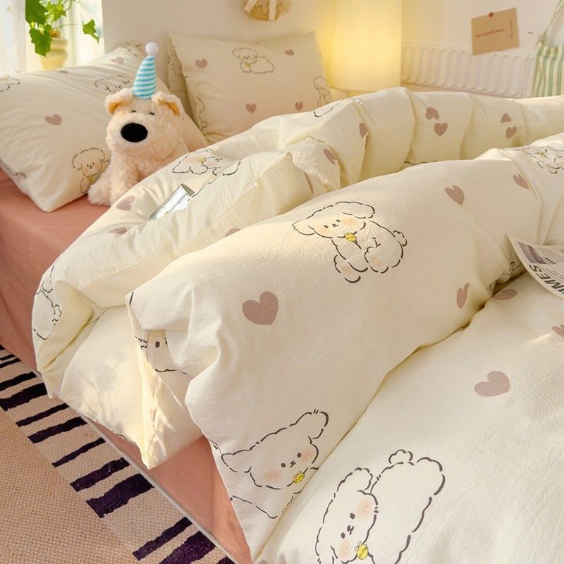2025新款床上四件套床单被罩三件套儿童床品非纯棉全棉四季通用夏,床上用品,床品套件/四件套/多件套,淘宝优惠券,粉丝福利购,淘宝优惠卷
