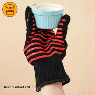 正品三波能高温手套烤箱微炉五指手工套防烫厨房烘烤家用具Sn7耐9