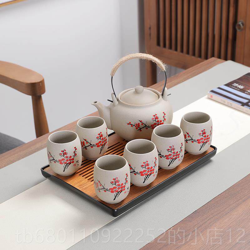 正品家用陶瓷壶茶壶套覆古装简单水功夫茶具不钢锈过滤茶盘茶杯全