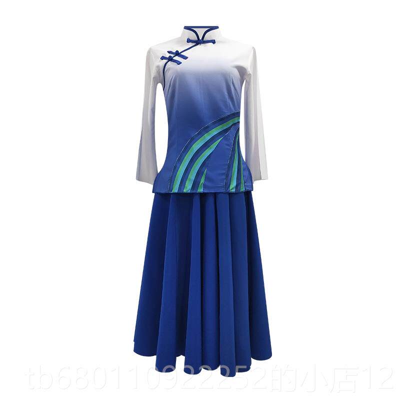 正品新款莉原版茉芬芳演出服舞装女 子群大摆裙艺考表演服饰 支持