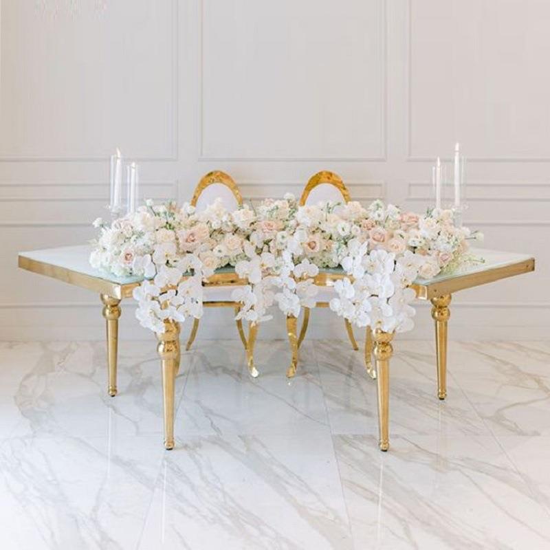 婚庆桌子luxury stainless stee wedding table round or s shape