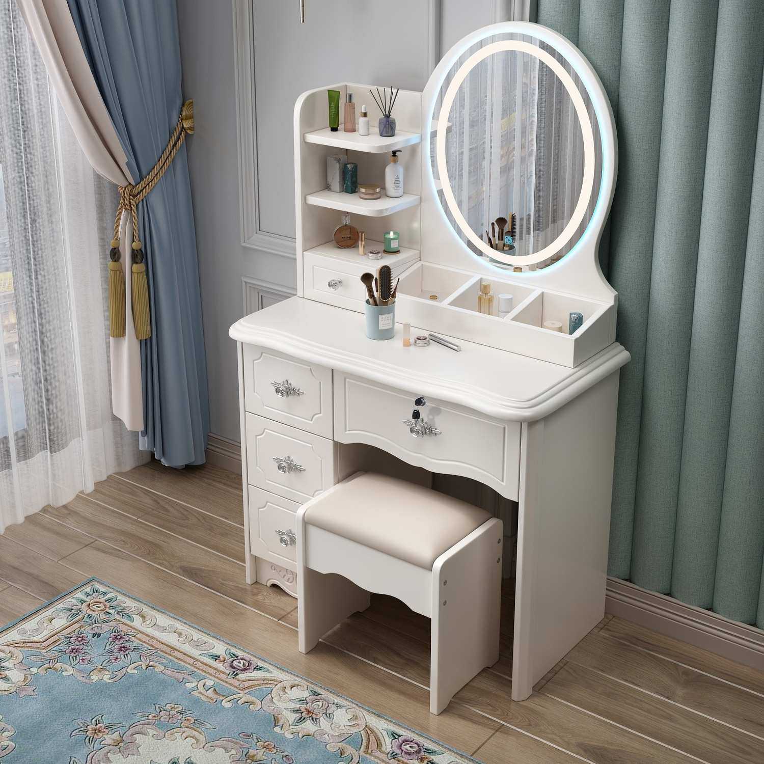 烤漆欧式卧室梳妆台2025年新款带锁现代简约化妆台收纳柜化妆桌,3C数码配件,摄像机配件,淘宝优惠券,粉丝福利购,淘宝优惠卷