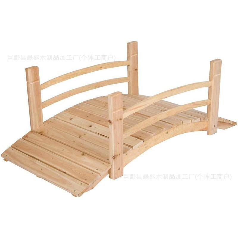 户外庭院碳化防腐木拱桥公园装饰弧形实木景观木桥花园造景小木桥