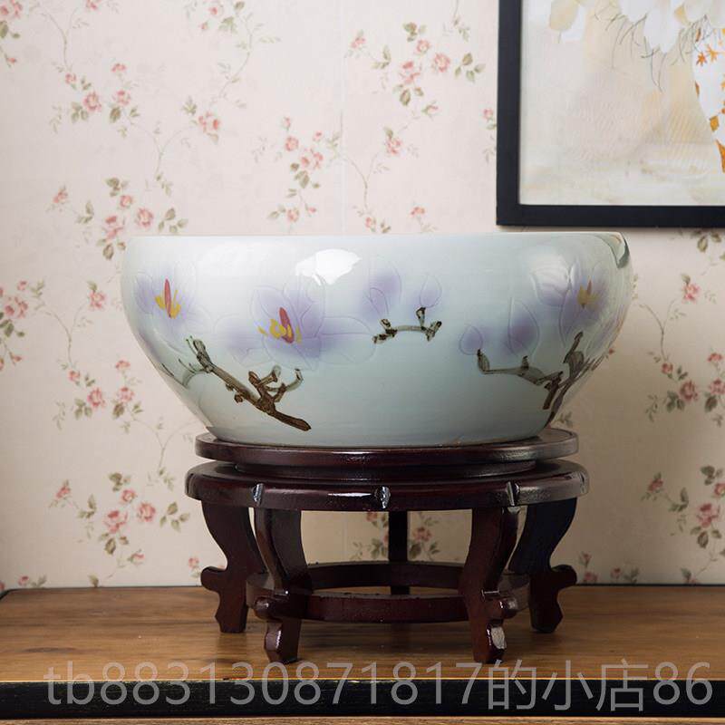 正品景德镇陶瓷鱼号缸大盆养乌龟绘青花养手鱼盆睡莲碗莲缸荷花缸