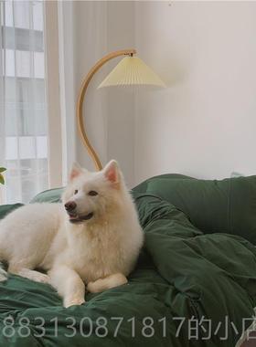 正品Bue h拼aze纯｜超软糯全棉针织棉四件套雾霾蓝简约l色双裸睡