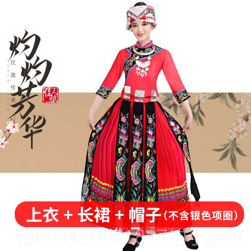 正品毛南族套装女成少数民族服装合唱舞演出人服舞蹈舞服饰台歌表