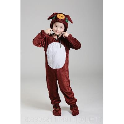 高档儿童小猪演服儿童男女粉猪白款黑猪棕色猪动物出表演服猪小猪