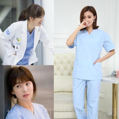 新款涤林生棉洗手衣男款短袖外科术口腔手室工作服医医院用隔离衣