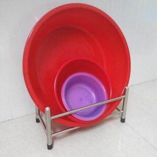 包邮浴室脸盆收纳架放洗澡大脸脚盆整理架置物架卫生间厕所不锈钢