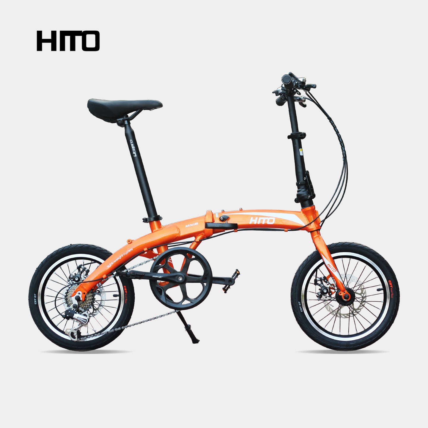 德国HITO MINI16碟刹7速16寸折叠自行车成人超轻便携复古通勤单车