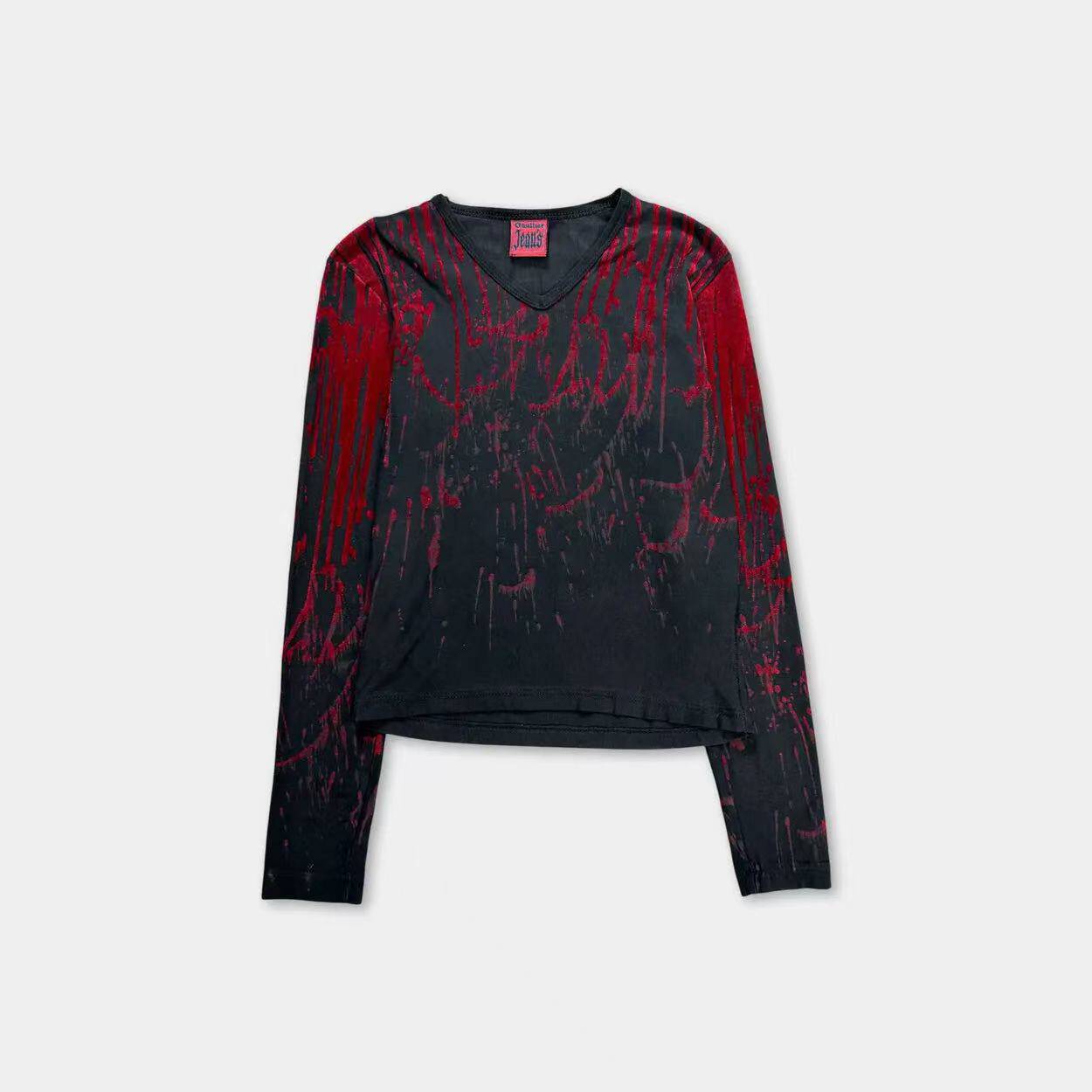 thumbnail for Jean Paul Gaultier, 1994 Blood-Drop V-Neck Long Sleeve